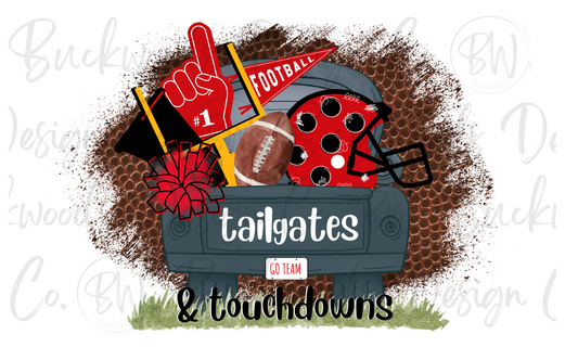 Tailgates & Touchdowns Football Digital Download PNG