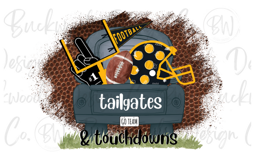 Tailgates & Touchdowns Football Digital Download PNG