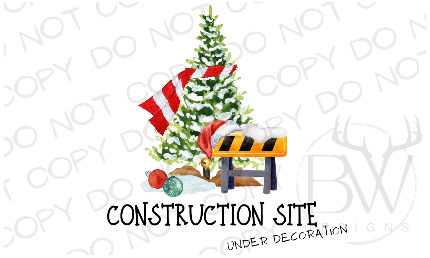 Construction Site Under Decoration Christmas Construction Digital Download PNG