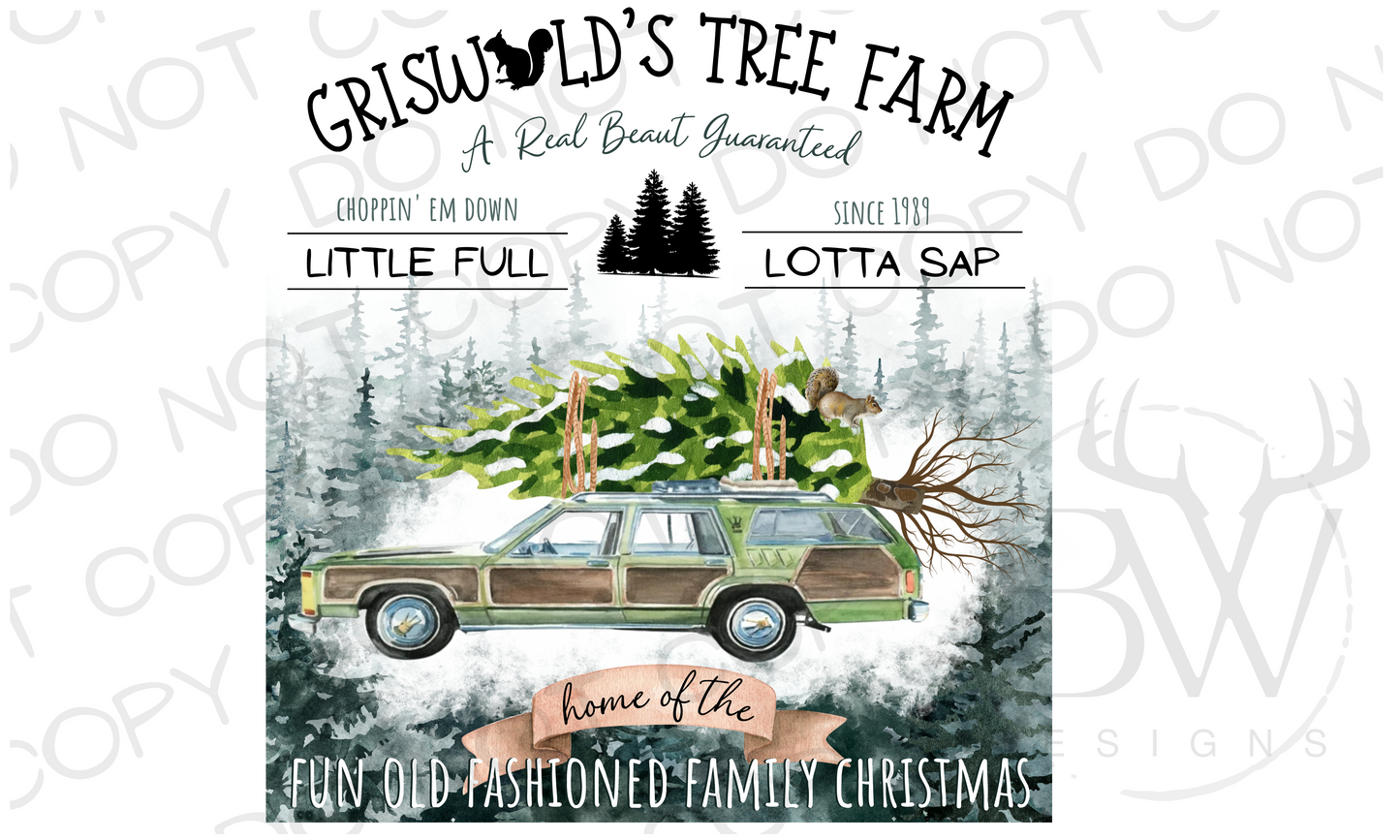 Griswold's Tree Farm Christmas Family Vacation Digital Download PNG