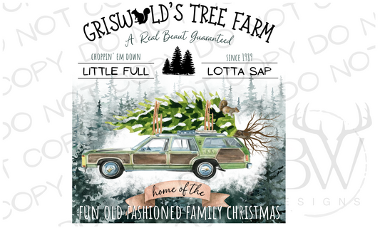 Griswold's Tree Farm Christmas Family Vacation Digital Download PNG