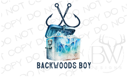 Backwoods Boy Fishing Cooler Digital Download PNG