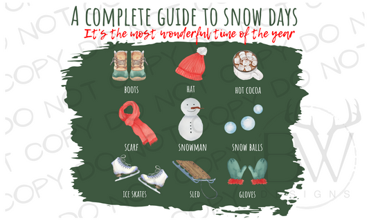 A Complete Guide to Snow Days Digital Download PNG