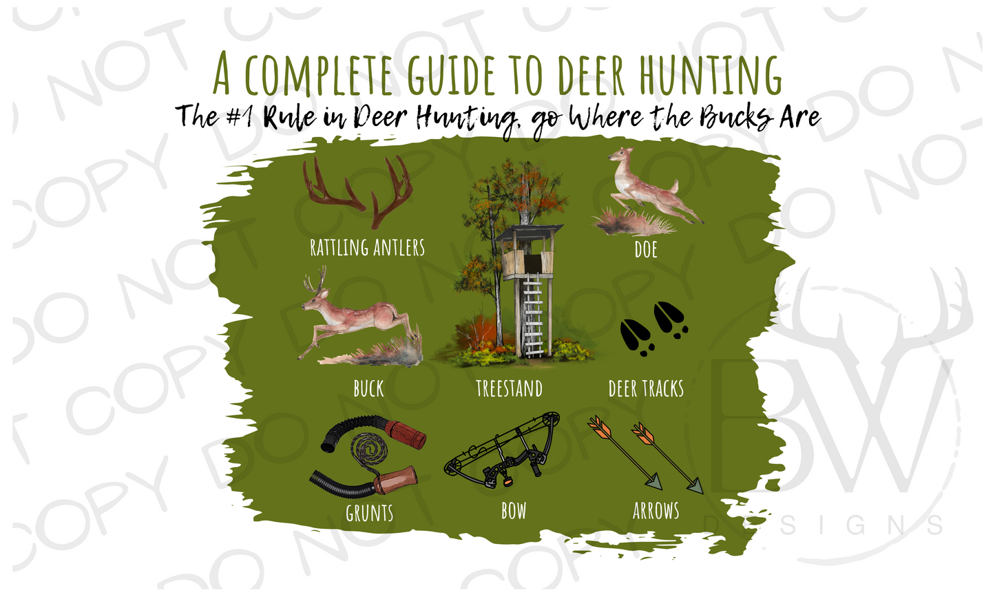 A Complete Guide to Deer Hunting Digital Download PNG