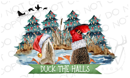 Duck the Halls Duck Hunting Christmas Digital Download PNG