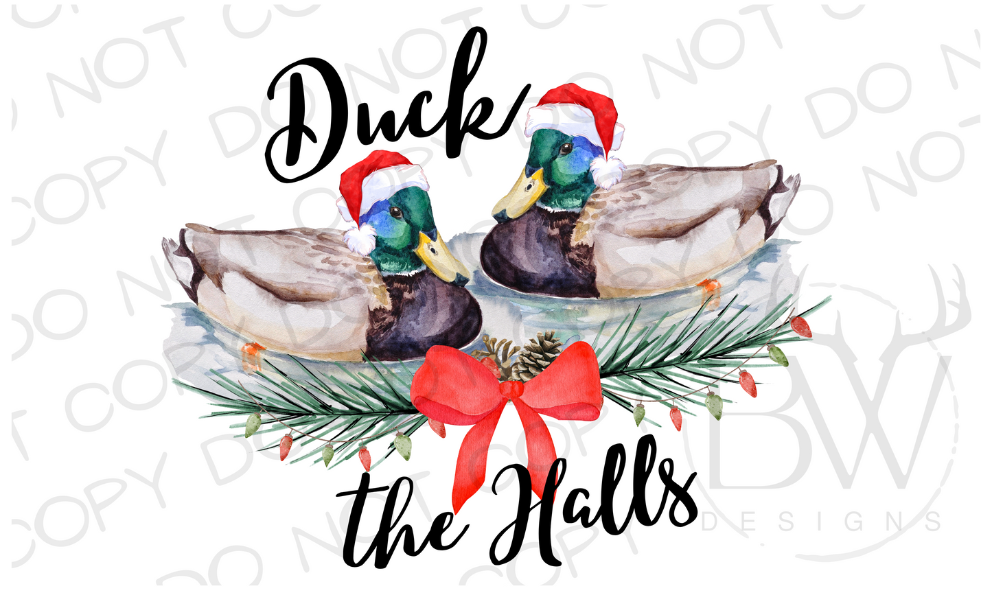 Duck the Halls Duck Hunting Christmas Digital Download PNG