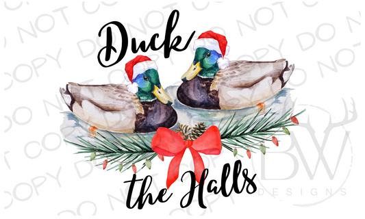 Duck the Halls Duck Hunting Christmas Digital Download PNG