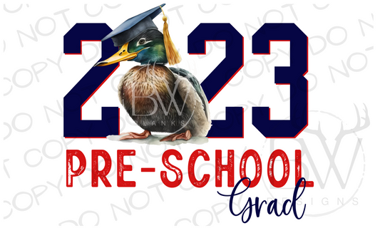 2023 Pre-School Grad Duck Graduation Digital Download PNG