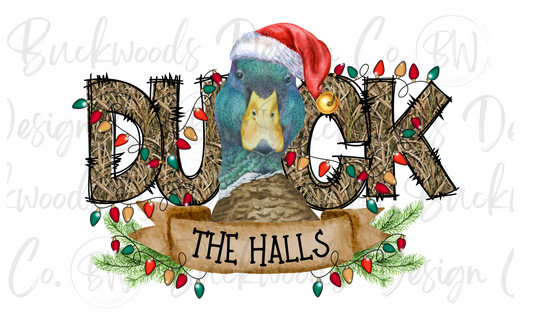 Duck the Halls Duck Hunting Christmas Digital Download PNG