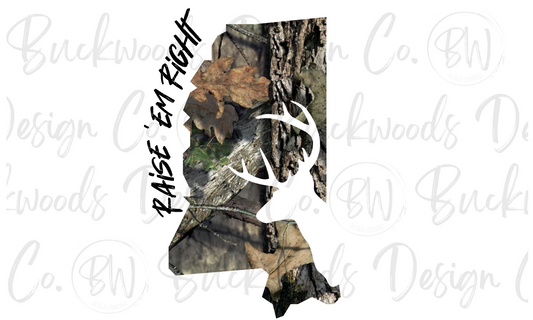 Raise 'Em Right Mississippi Digital Download PNG