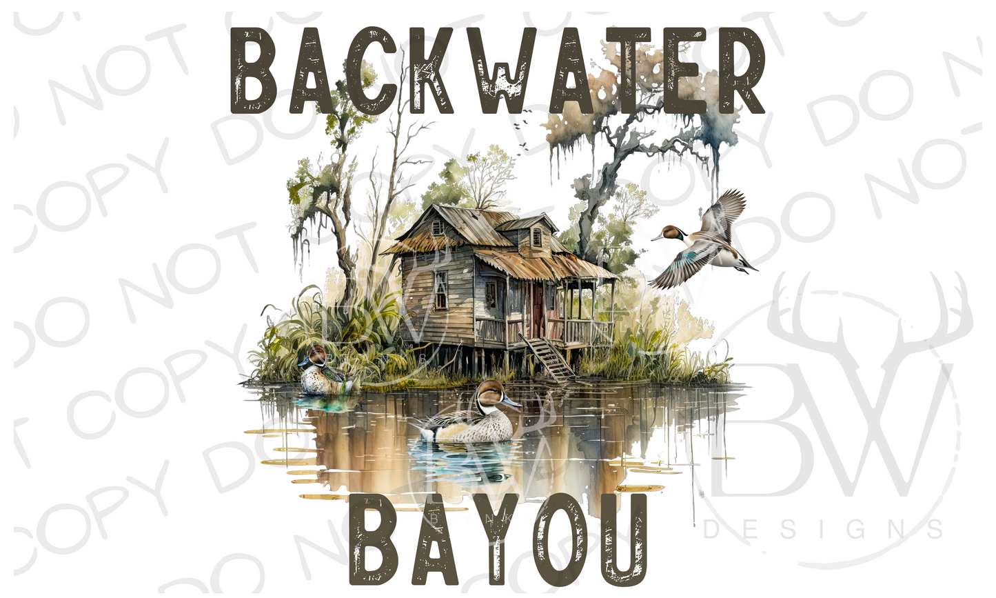 Backwater Bayou Duck Hunting Digital Download PNG