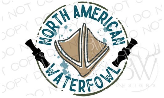 North American Waterfowl Logo Duck Hunting Digital Download PNG