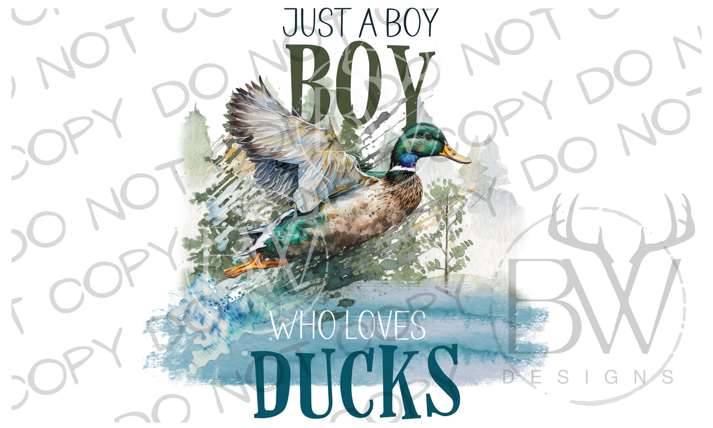 Just A Boy Who Loves Ducks Duck Hunting Digital Download PNG