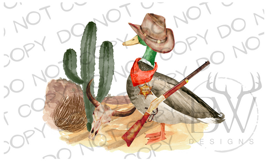 Wild West Mallard Duck Hunting Digital Download PNG