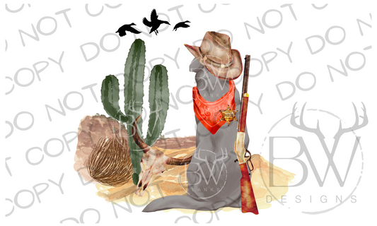 Wild West Hunting Dog Digital Download PNG