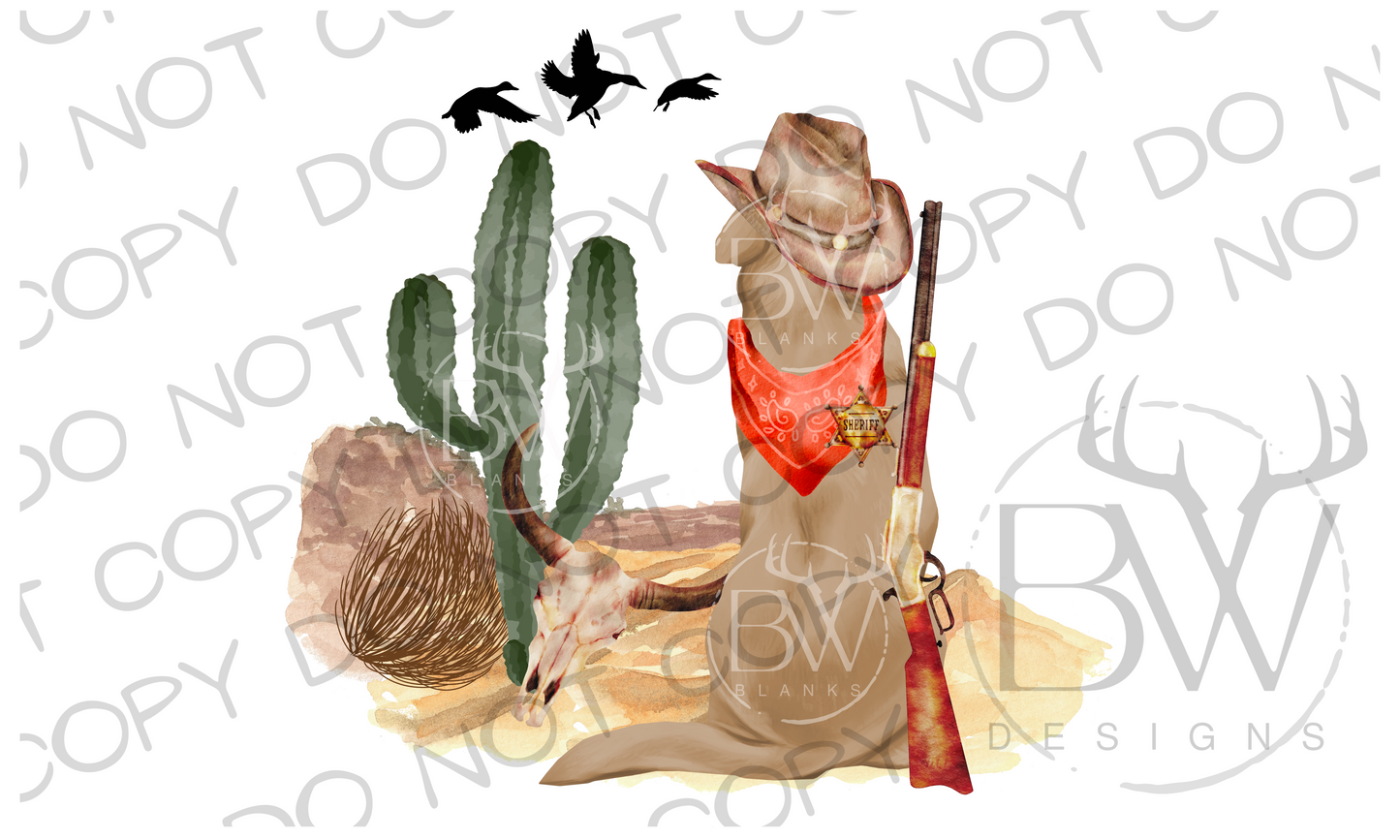 Wild West Hunting Dog Digital Download PNG