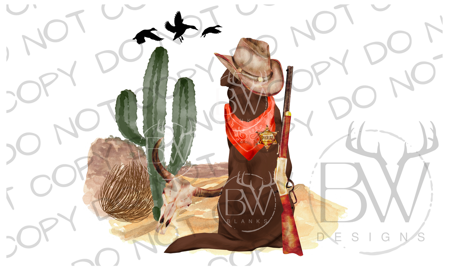 Wild West Hunting Dog Digital Download PNG