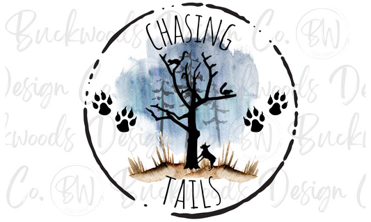 Chasing Tails Squirrel Hunting Digital Download PNG