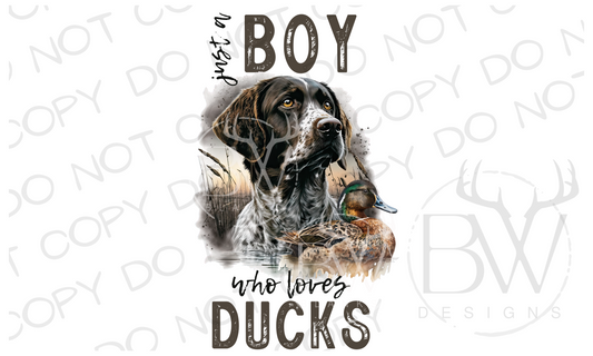 Just A Boy Who Loves Ducks Duck Hunting Digital Download PNG