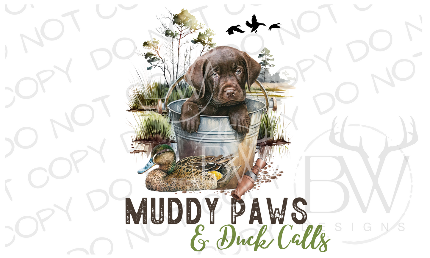 Muddy Paws & Duck Calls Duck Hunting Digital Download PNG