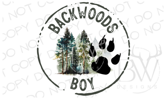 Backwoods Boy Logo Hunting Dog Digital Download PNG