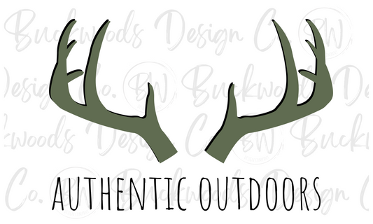 Authentic Outdoors Antler Logo Deer Hunting Digital Download PNG