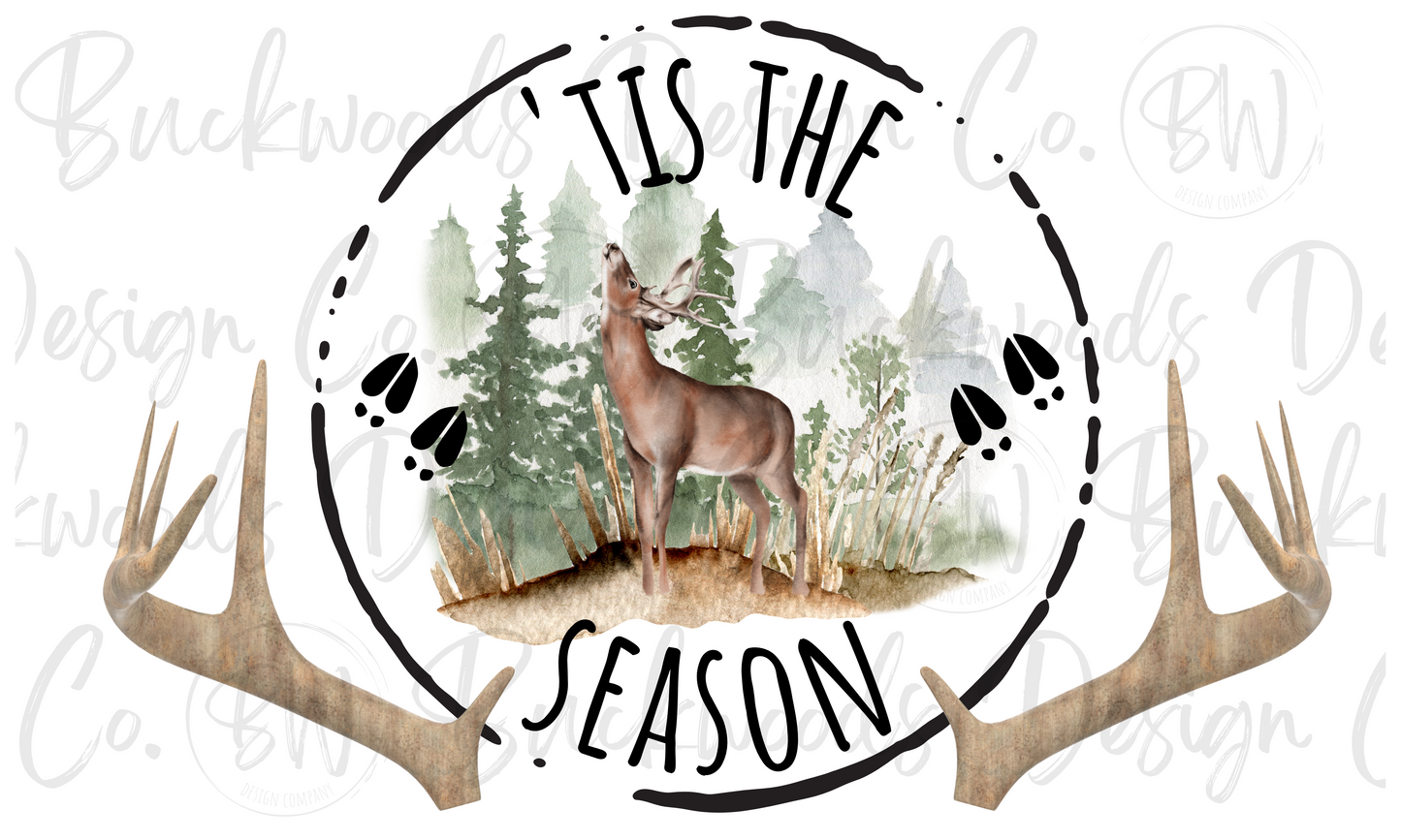 Tis The Season Deer Hunting Digital Download PNG