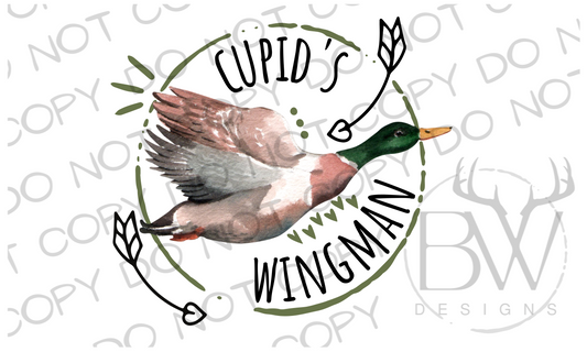Cupid's Wingman Duck Hunting Valentine's Day Digital Download PNG
